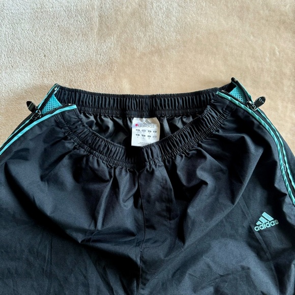 Vintage Y2K Black & Teal Adidas Trackpants - Picture 5 of 9